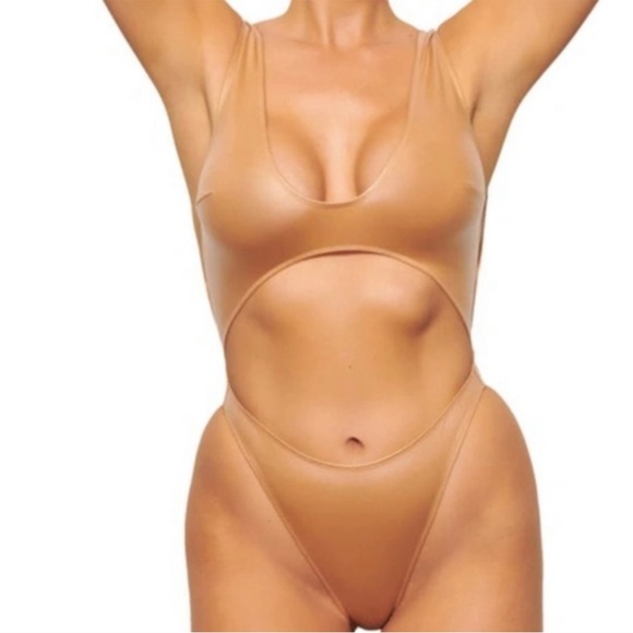 SKIMS Wet Jersey Cutout Bodysuit SIZE SMALL 0901 - Picture 1 of 7